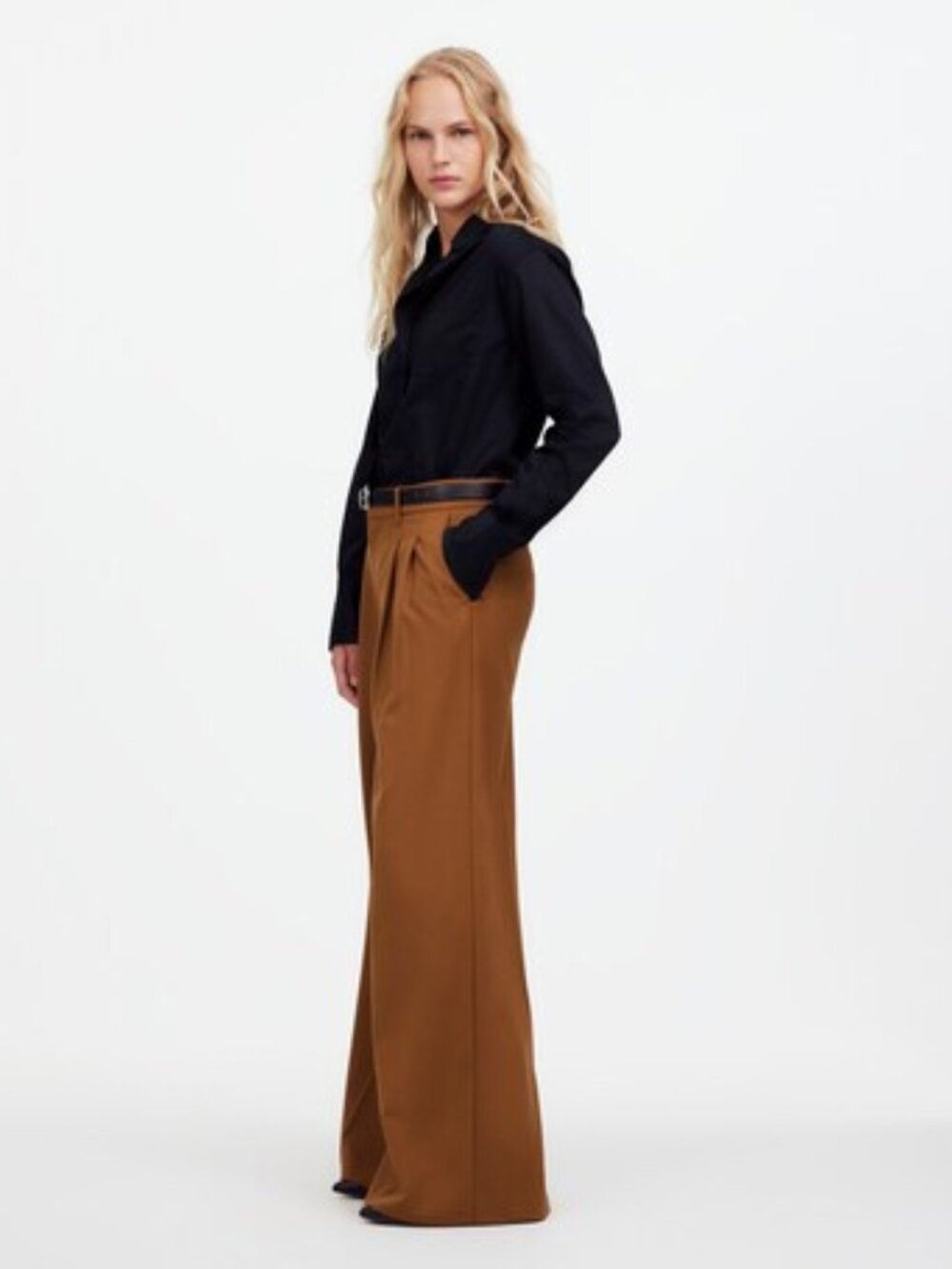 NWT Madewell Harlow Super Wide Trouser Camel Brown Size 4 - Picture 2 of 8